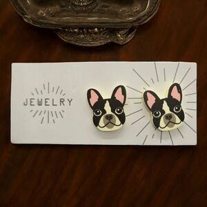 🐶 Frenchie French Bulldog Earrings Dog Mom Pierced Ears Pet Owner Studs Jewelry